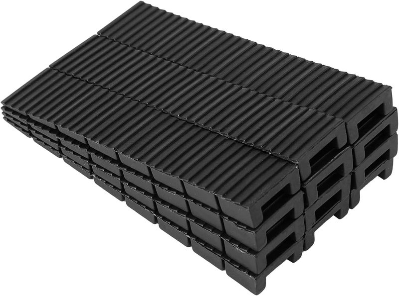 ZZJMCH 12 Pack Black Multi Purpose Furniture Plastic Shims for Leveling Extreme Weight Capacity Wedges Easy to Snap Cut-to-fit Size Leveler for Toilet Shims, Doors, Windows, Sheds, Table - Image 1
